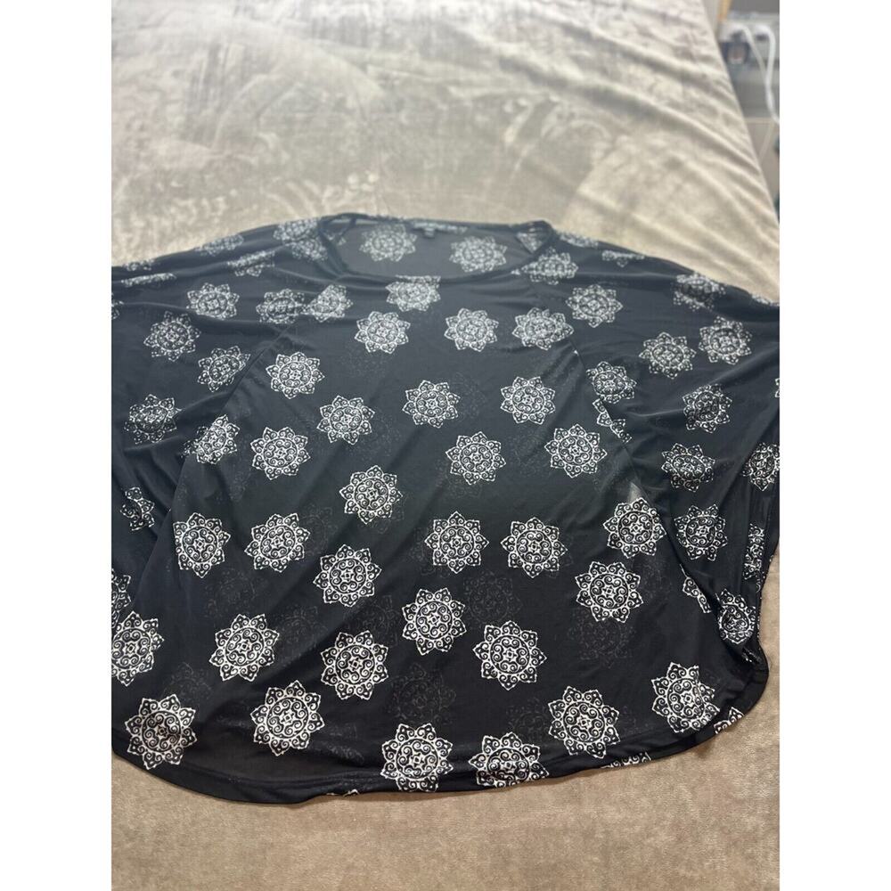 Lane Bryant Tunic Top Shirt Size 18/20 Sheer Black Long Sleeve Coverup